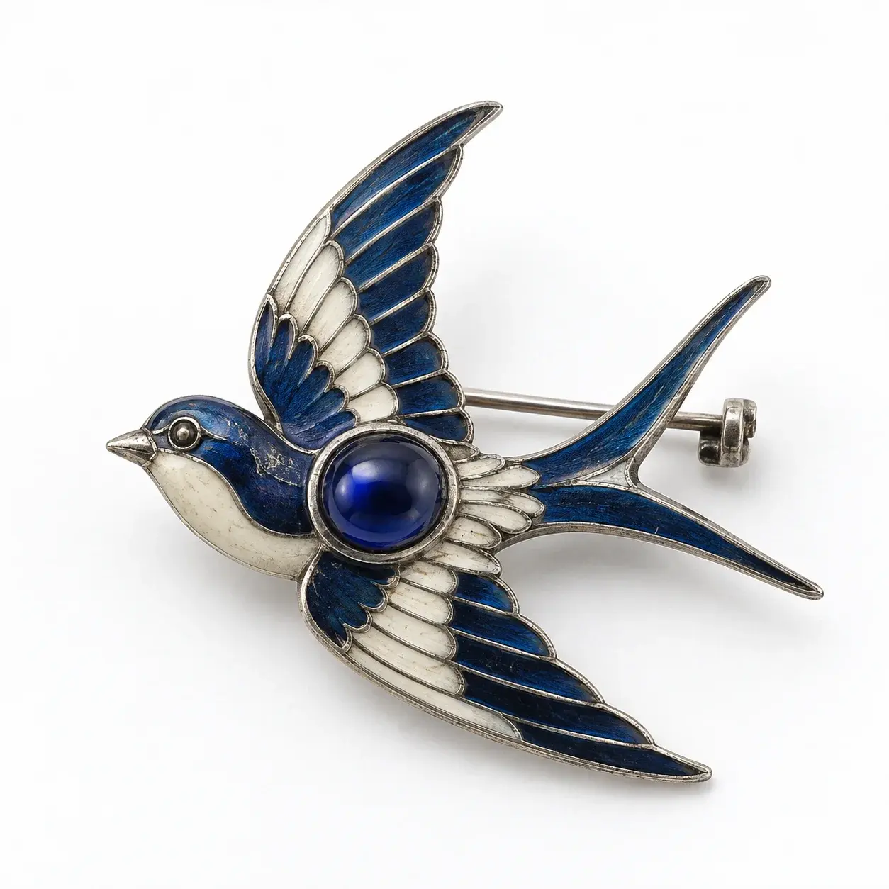 Swallow Enamel Brooch · Harbor Cut