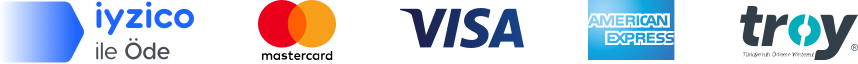 Pay with iyzico, Mastercard, Visa, American Express and Troy — official application logo pack